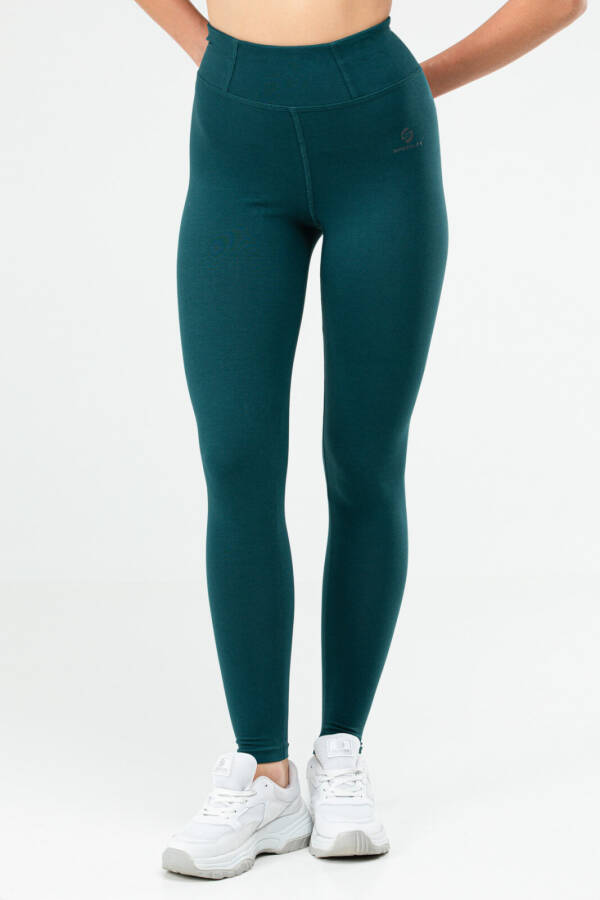 Petrol Slim Fit Likralı Yüksek Bel Toparlayıcı Kadın Tayt sd0756 - Speedlife