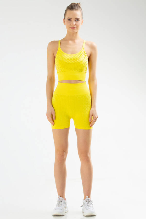 Sarı Slim Fit Açık Yaka Seamless Kadın Sporcu Sütyeni Bra ssf0009 - Speedlife (1)