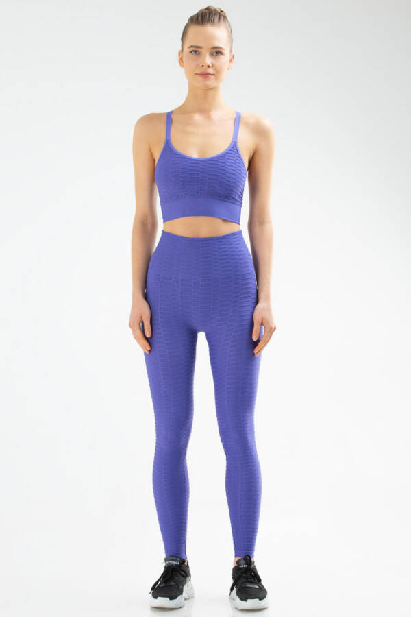 Sax Mavi Slim Fit Açık Yaka Seamless Kadın Sporcu Sütyeni Bra ssf0008 - Speedlife