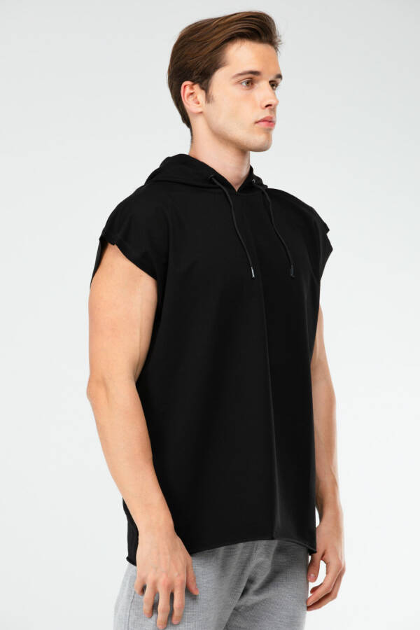 Siyah Oversize Pamuklu Kapüşonlu Erkek Spor Atlet xf1624 - Speedlife (1)