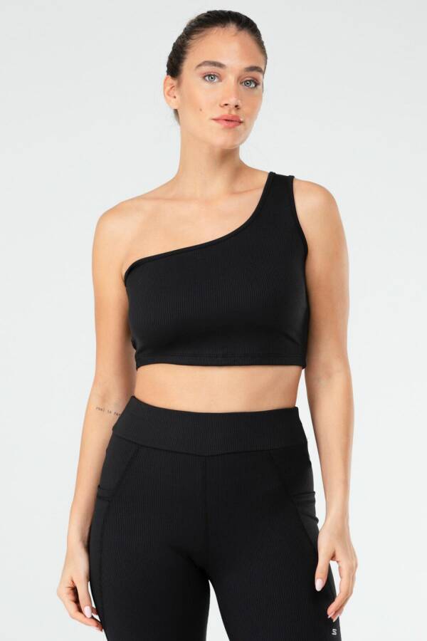 Siyah Regular Açık Yaka Kadın Sporcu Sütyeni Bra sf0641 - Speedlife