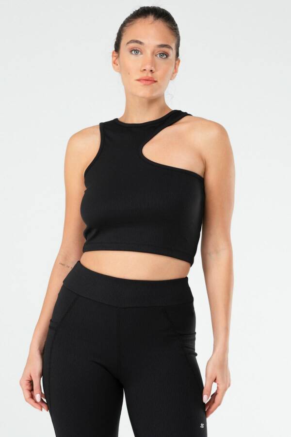 Siyah Regular Açık Yaka Kadın Sporcu Sütyeni Bra sf0642 - Speedlife