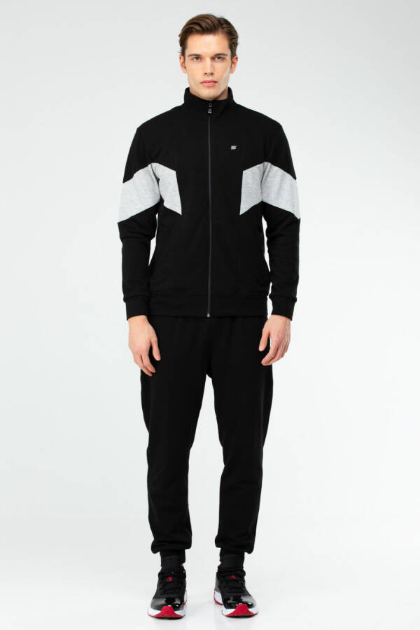 Siyah Regular Dik Yaka Erkek Eşofman Takım xa1727 - Speedlife