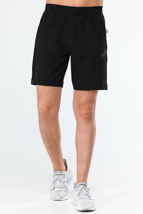 Siyah Regular Düz Lycralı Erkek Kısa Şort xe0278 - Speedlife