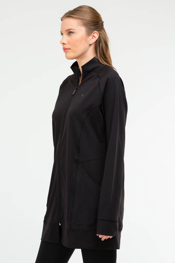 Siyah Regular Micro Dik Yaka Kadın Tunik sc1086 - Speedlife (1)