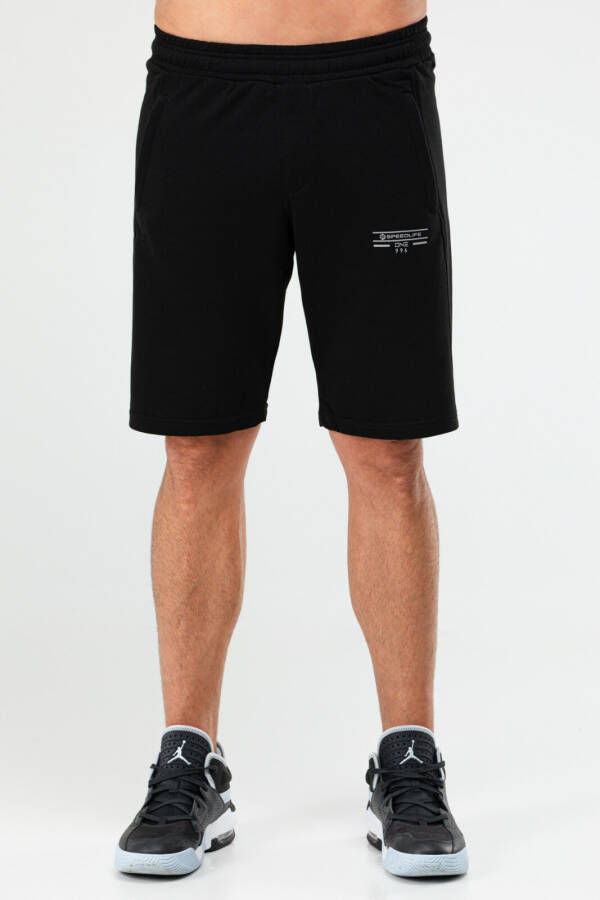 Siyah Regular Pamuklu Fermuarlı Cep Erkek Şort xe0151 - Speedlife