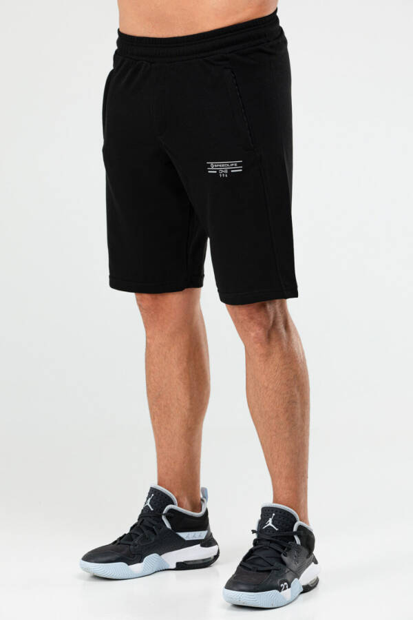 Siyah Regular Pamuklu Fermuarlı Cep Erkek Şort xe0151 - Speedlife (1)