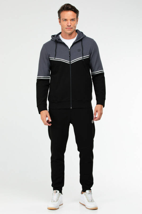 Siyah Regular Pamuklu Kapüşonlu Erkek Eşofman Takım xa1770 - Speedlife