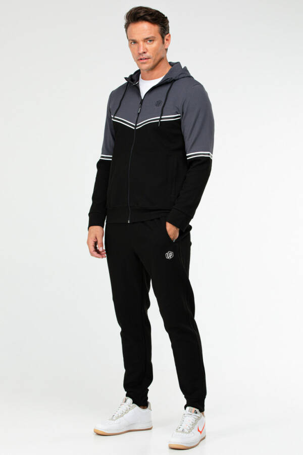 Siyah Regular Pamuklu Kapüşonlu Erkek Eşofman Takım xa1770 - Speedlife (1)