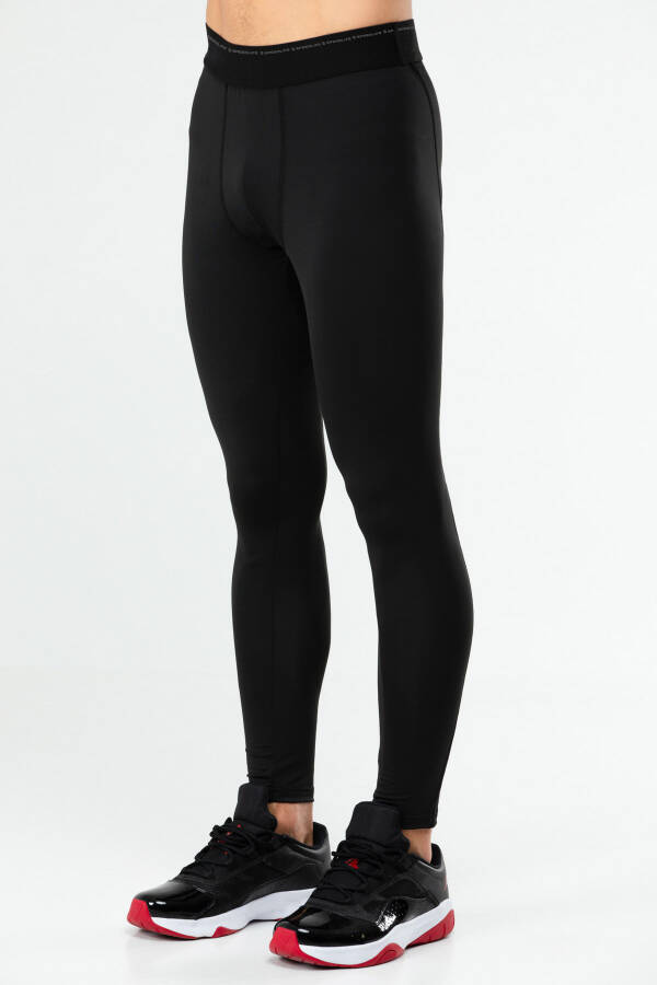 Siyah Regular Yüksek Bel Dar Paça Erkek Tayt xt0001 - Speedlife (1)