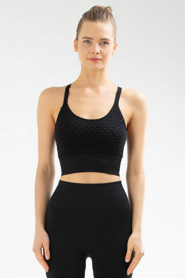 Siyah Slim Fit Açık Yaka Seamless Kadın Sporcu Sütyeni Bra ssf0009 - Speedlife (1)