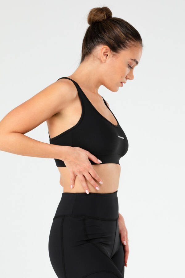 Siyah Slim Fit Micro Açık Yaka Kadın Sporcu Sütyeni Bra sf0639 - Speedlife (1)