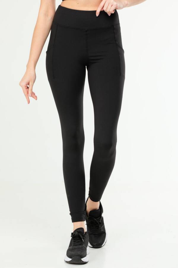 Siyah Slim Fit Yüksek Bel Toparlayıcı Kadın Tayt st0066 - Speedlife