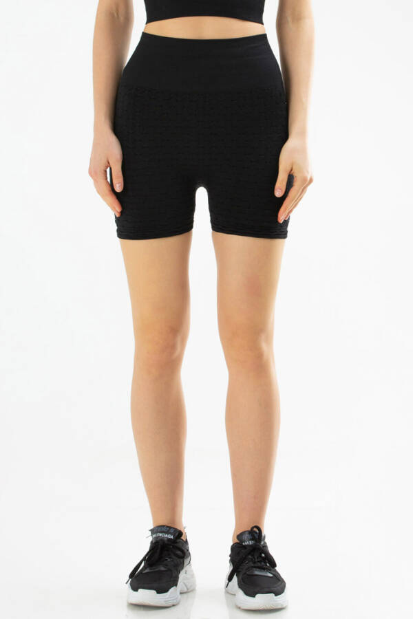 Siyah Slim Fit Yüksek Bel Toparlayıcı Seamless Kadın Tayt sse0001 - Speedlife