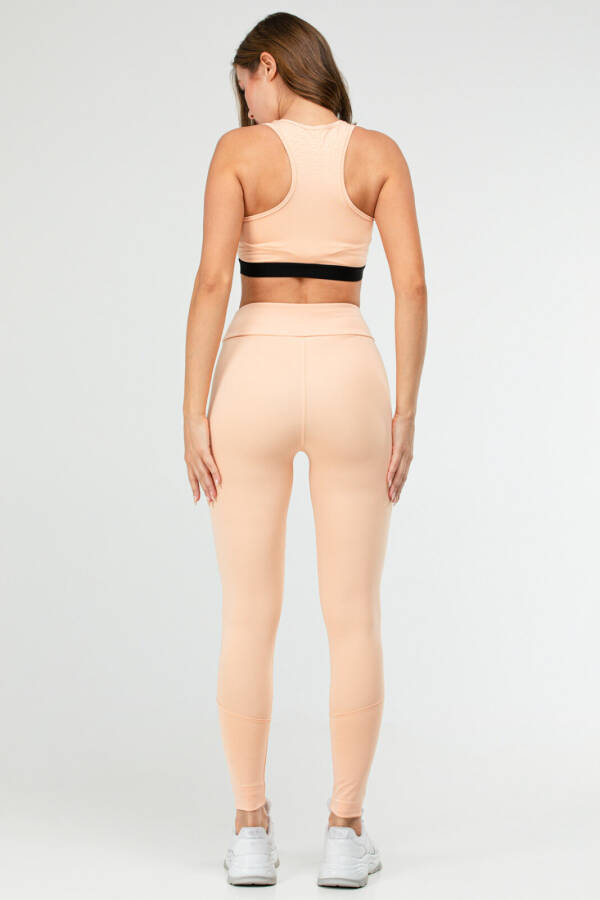 Somon Slim Fit Düz Bisiklet Yaka Kolsuz Üçlü Kadın Tayt Takım sb0799 - Speedlife (1)