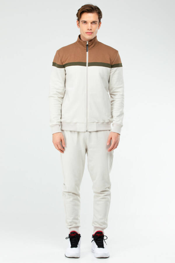 Taş Regular Pamuklu Dik Yaka Lastik Paça Erkek Eşofman Takım xa1728 - Speedlife