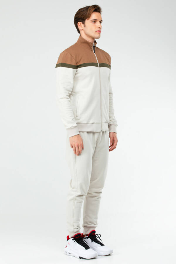 Taş Regular Pamuklu Dik Yaka Lastik Paça Erkek Eşofman Takım xa1728 - Speedlife (1)