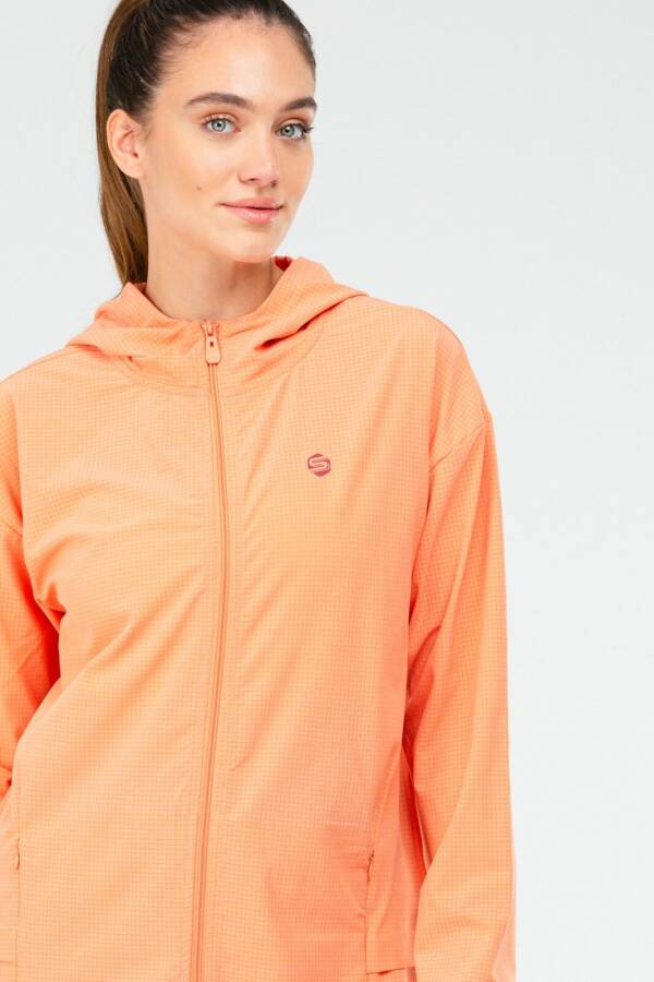 Turuncu Regular Fit Düz Kapüşonlu Kadın Tunik sc1109 - Speedlife