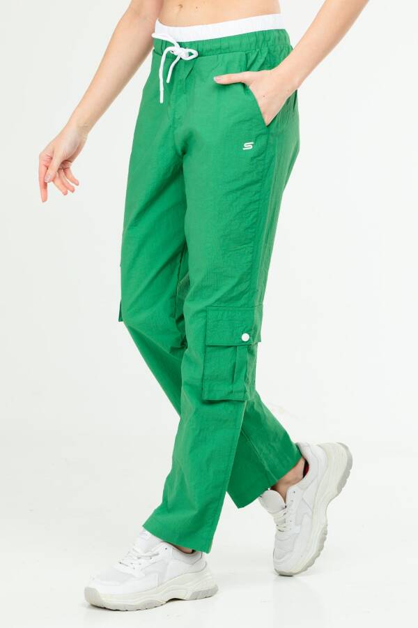 Yeşil Regular Kargo Cep Yüksek Bel Düz Paça Kadın Eşofman Alt SD0942 - Speedlife (1)